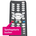 Telekom LIGA total! Spieltagskarte buchen Fernbedienung mit Info-Bubble