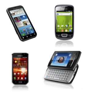 Motorola Defy, Samsung Galaxy mini, Samsung Galaxy S+, Sony Ericsson Xperia pro mini
