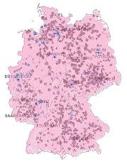 T-Map Karte zum Ausbau von HSPA, 3G, LTE, 4G.