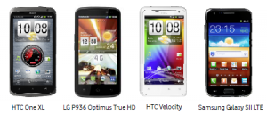 Die vier LTE Smartphones bei Vodafone Mobil surfen mit 4G und Vodafone LTE Tarifen
