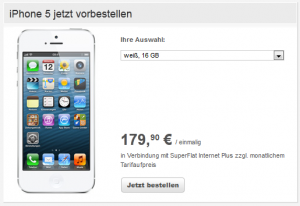iPhone 5 im Vodafone eBiz Screenshot iPhone 5 im Vodafone eBiz Portal via fixschalten.de