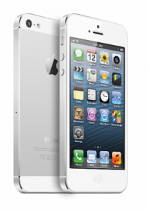Das neue iPhone 5 in weiß (Bild: Apple) iPhone_5_AngledSharp_Front_Back_White_PRINT
