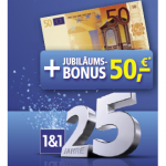 1&1 Jubiläums-Aktion mit bis zu 50,- € Bonus 1&1 feiert 25jähriges Jubiläum - mit 50,- € Gutschrift für alle Ihre 1&1 All-Net-Flat Neukunden!