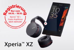 Sony Xperia XZ mit gratis Bluetooth-Kopfhörern