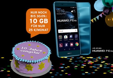 Verlängert! congstar Geburtstagsspecial mit 10 GB Datenvolumen