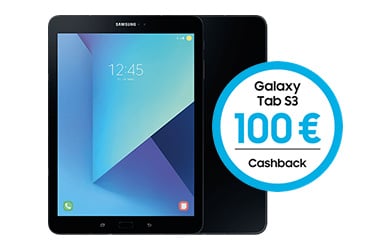 100,- € Cashback für Samsung Galaxy Tab S3