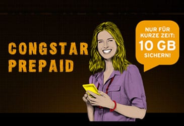 Wieder da: 10 GB Datenvolumen für Ihre congstar Prepaid-Neukunden geschenkt