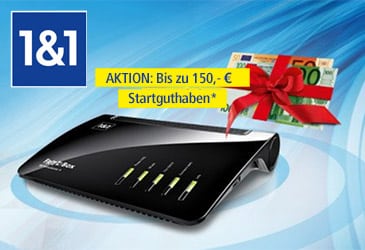 1&1 DSL mit bis zu 150 € Startguthaben