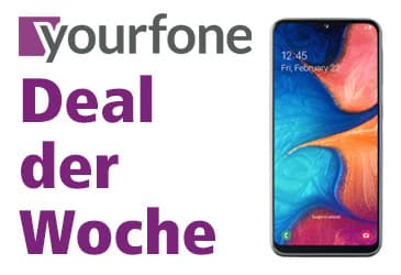 yourfone Deal der Woche: Samsung Galaxy A20e im LTE-Tarif für 0,- €