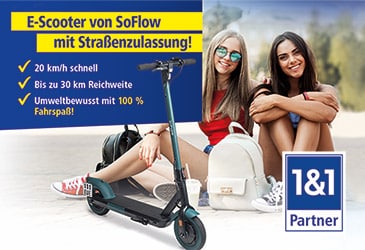 TK-World Händlerkarte: 1&1 All-Net-Flat mit eScooter für Ihr Ladengeschäft