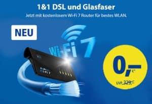 1und1 DSL und Glasfaser mit Gratis WLAN Router