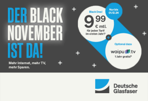 Black November: Alle Deutsche Glasfaser Tarife ab 9,99 €/Monat