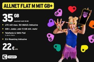 congstar Winteraktion: 35 GB für 22 €/Monat