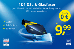 1&1 Breitband-Aktion: Router für 0 € oder 100 € Startguthaben