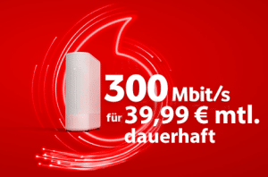 Vodafone: 300 Mbit/s für dauerhaft 39,99 €/Monat