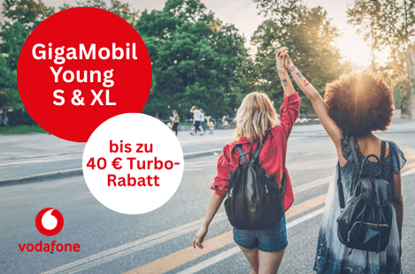 Vodafone GigaMobil Young S and XL up to €40 discount