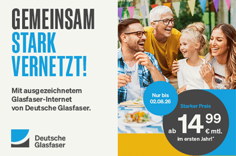 Deutsche Glasfaser: Strongly Connected Together, Starting at €14.99/Month