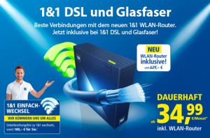 1&1 DSL und Glasfaser jetzt inklusive neuem 1&1 WLAN-Router